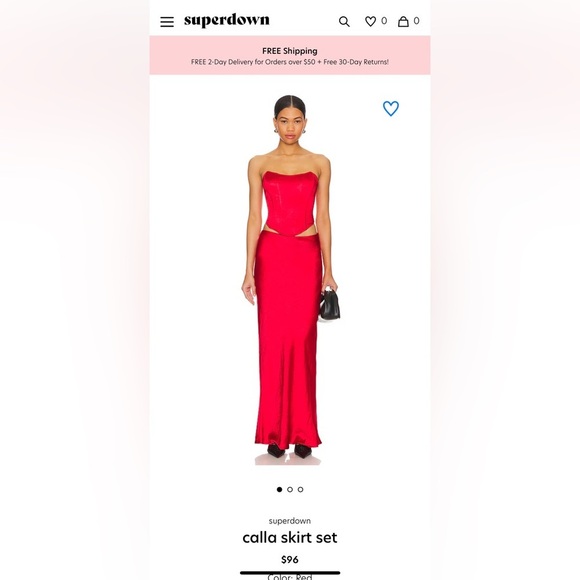 Superdown Red ‘Calla’ Satin Skirt - Picture 10 of 10